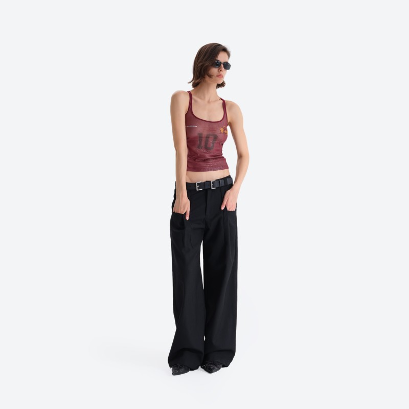 No. 10 Snake‑print Sheer Tank Top